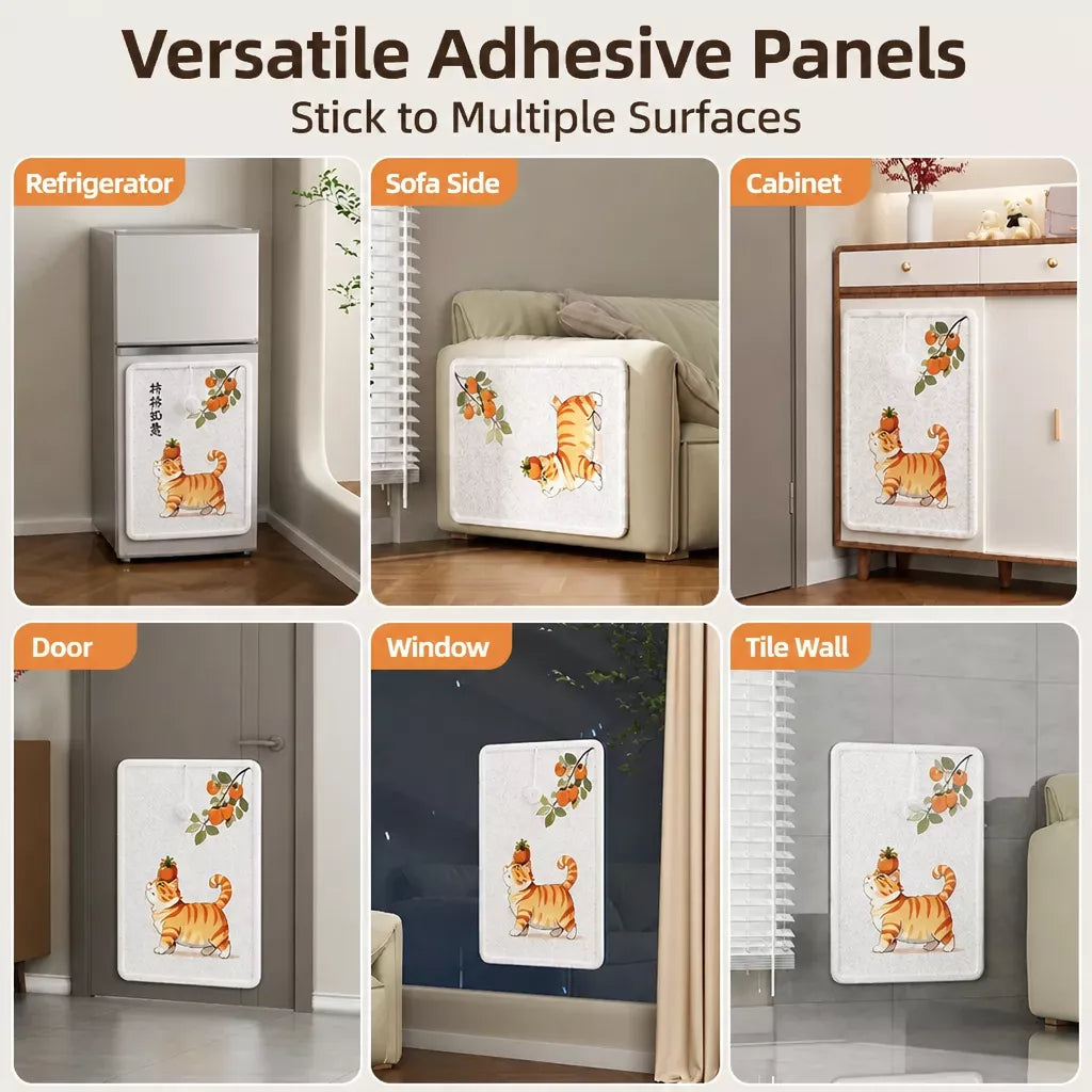 Vertical Adhesive Wall-Mounted Cat Scratcher