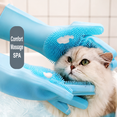 Pet Bathing Gloves for Cats and Dogs