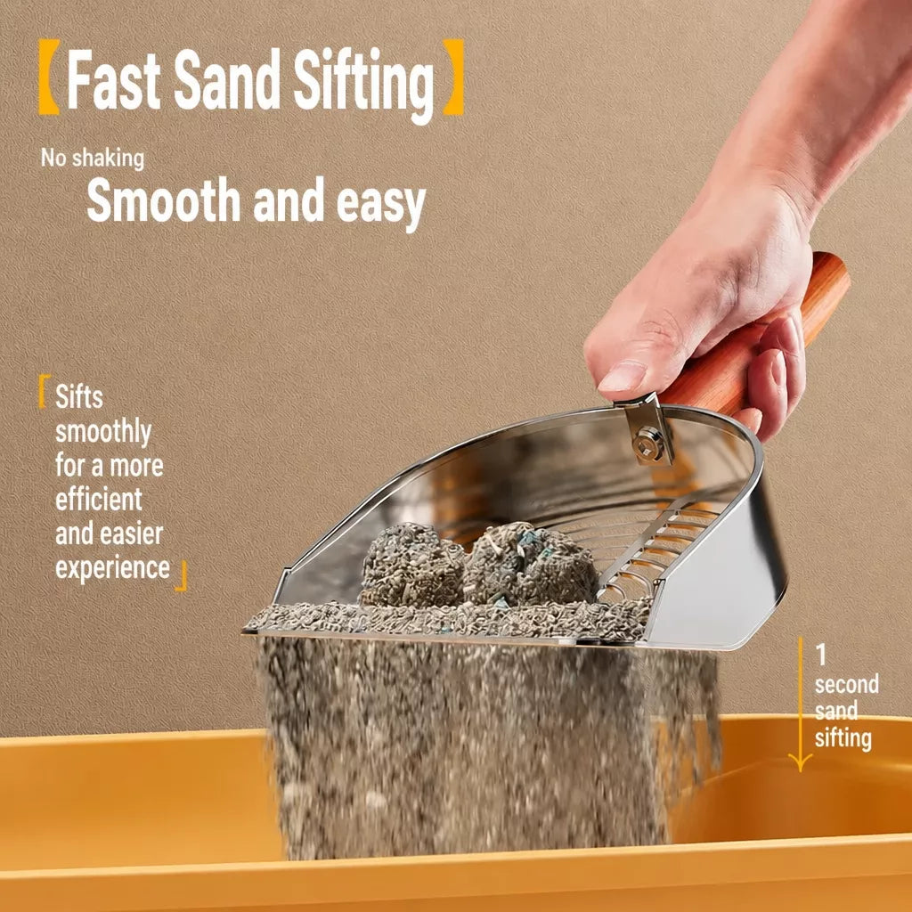 Large Metal Cat Litter Scoop with Fine Sifting Holes
