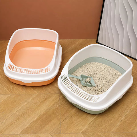 Semi-Enclosed Cat Litter Box with High Sides p-05678