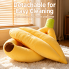 Banana-Shaped Plush Pet Bed for Cats and Small Dogs