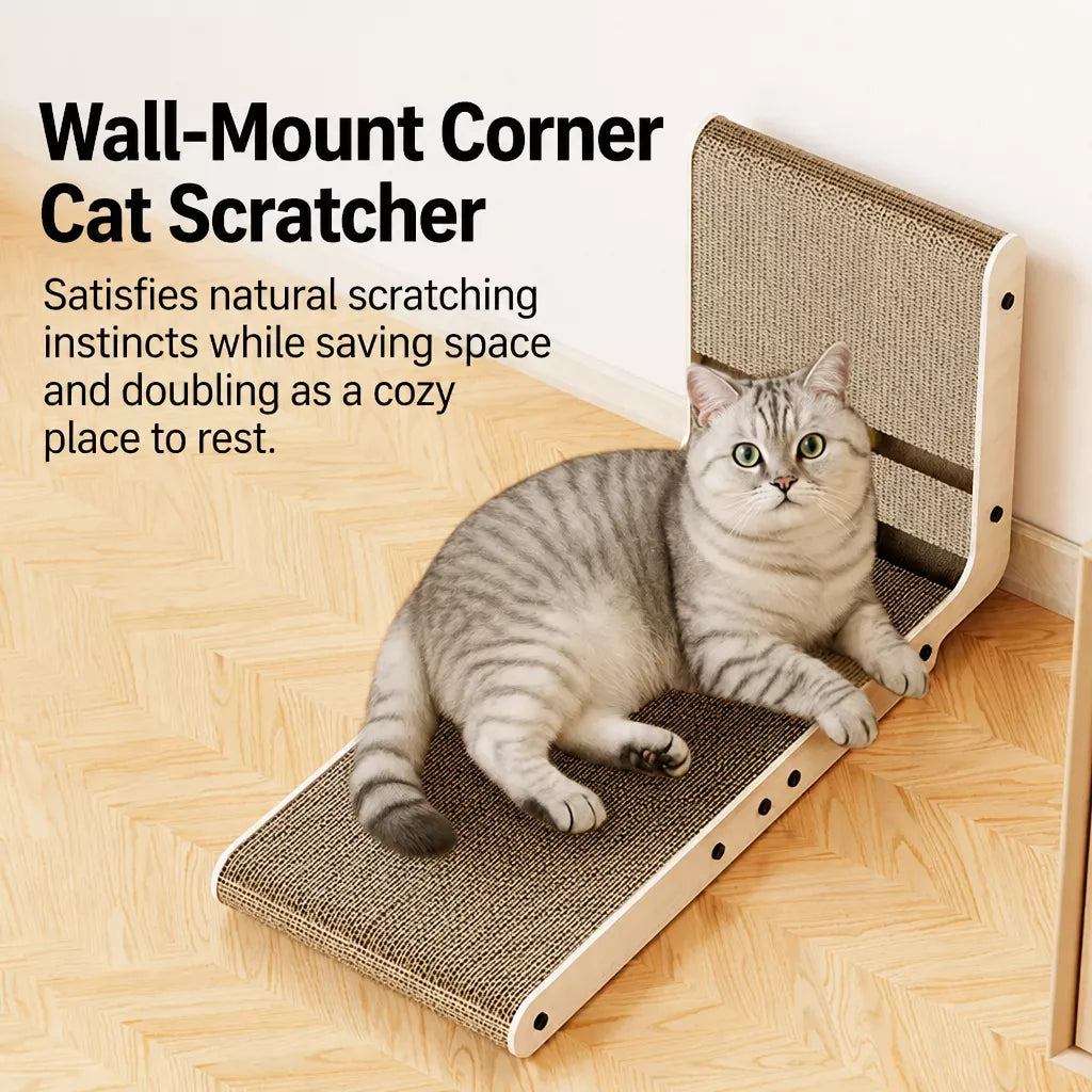 L-Shaped Corrugated Cardboard Cat Scratcher