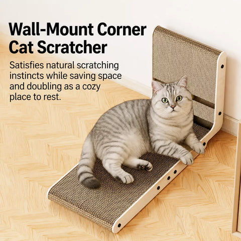 L-Shaped Corrugated Cardboard Cat Scratcher