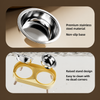 Double Stainless Steel Dog Bowls with Anti-Tip Feeding Stand