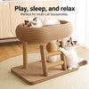 Large Oval Sisal Cat Tree with Integrated Scratcher and Bed