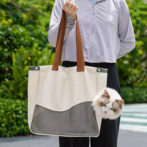 Adjustable Canvas Pet Carrier for Cats and Dogs
