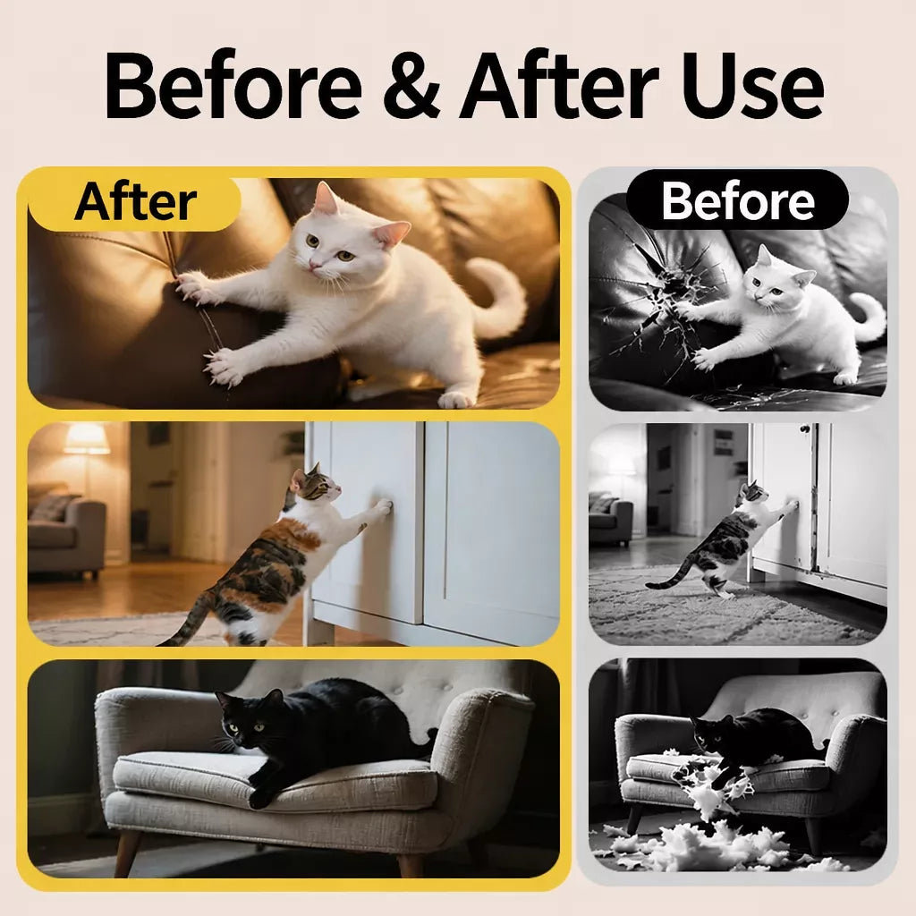 Vertical Adhesive Felt Cat Scratcher Mat for Walls & Furniture
