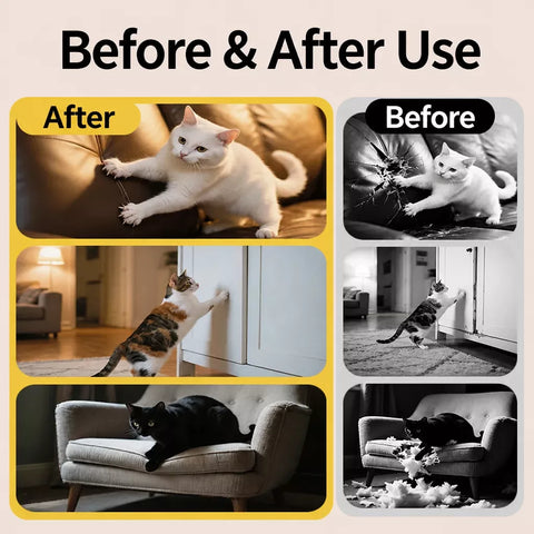 Vertical Adhesive Felt Cat Scratcher Mat for Walls & Furniture