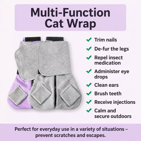 Cat Grooming Restraint Wrap for Nail Trimming