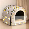 Semi-Enclosed Waterproof Pet Bed with Washable Cover