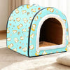 Semi-Enclosed Waterproof Pet Bed with Washable Cover