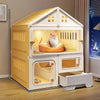 Multi-Level Indoor Cat House with Litter Box Area