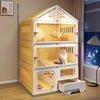 Multi-Level Indoor Cat House with Litter Box Area