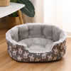 Semi-Enclosed Plush Pet Bed for Cats and Small Dogs