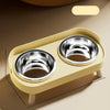 Double Stainless Steel Dog Bowls with Anti-Tip Feeding Stand