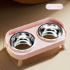 Double Stainless Steel Dog Bowls with Anti-Tip Feeding Stand