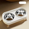 Double Stainless Steel Dog Bowls with Anti-Tip Feeding Stand