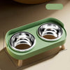 Double Stainless Steel Dog Bowls with Anti-Tip Feeding Stand