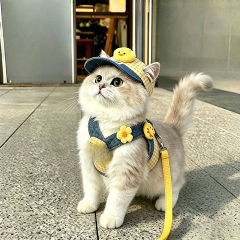 Summer Pet Harness, Leash and Hat Sets - p-00623