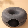 Enclosed Donut Pet Bed with Tunnel