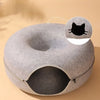 Enclosed Donut Pet Bed with Tunnel