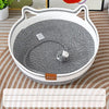 Linen-Look Cat Bed with Integrated Scratching Pad