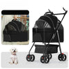 Foldable Pet Stroller with Detachable Carrier for Dogs & Cats