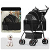 Foldable Pet Stroller with Detachable Carrier for Dogs & Cats