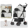Foldable Pet Stroller with Detachable Carrier for Dogs & Cats