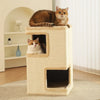 Square Sisal Cat Scratching Barrel with Cozy Cat Bed