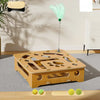 Interactive Cat Activity Toy with Scratch Pad and Bell Maze