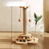 4-in-1 Cat Scratching Post with Sisal Mat and Interactive Toy