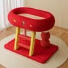 Large Oval Sisal Cat Tree with Integrated Scratcher and Bed