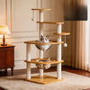 Wooden Cat Tree with Hideaway and Scratching Post