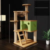 Wooden Cat Tree with Hideaway and Scratching Post