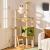 Wooden Cat Tree with Hideaway and Scratching Post