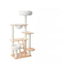 Rubberwood Cat Tree with Hideaway Bed for Multiple Cats