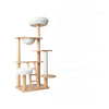 Rubberwood Cat Tree with Hideaway Bed for Multiple Cats