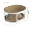 2-in-1 Corrugated Cardboard Cat Scratcher Bed with Tunnel