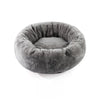 Round Faux Plush Pet Bed for Cats and Small Dogs