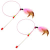 Steel Wire Cat Teaser Wand with Bell and Feather