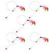 Steel Wire Cat Teaser Wand with Bell and Feather