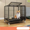Reinforced Metal Dog Crate with Integrated Toilet Area