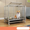 Reinforced Metal Dog Crate with Integrated Toilet Area