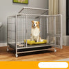 Reinforced Metal Dog Crate with Integrated Toilet Area