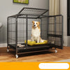 Reinforced Metal Dog Crate with Integrated Toilet Area