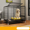 Reinforced Metal Dog Crate with Integrated Toilet Area