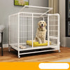 Reinforced Metal Dog Crate with Integrated Toilet Area