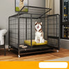 Reinforced Metal Dog Crate with Integrated Toilet Area