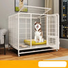 Reinforced Metal Dog Crate with Integrated Toilet Area